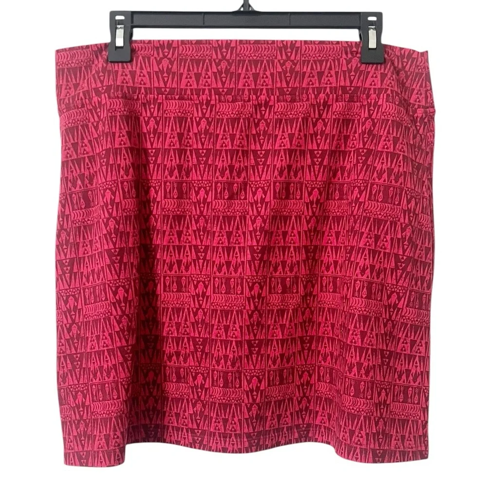 Patagonia Morning Glory Pink Red‎ Geometric Print Skirt Size Large